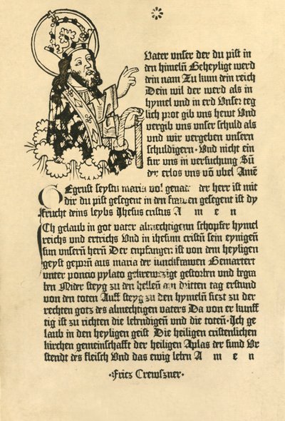 De Almachtige, met de Paternoster, Ave Maria en Credo in het Duits, 1915 door Unbekannt
