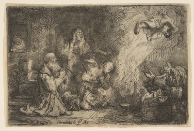 De Engel Vertrekt van de Familie van Tobias, 1641 door Unbekannt