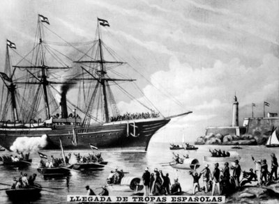 De Aankomst van de Spaanse Troepen, 1860s, 1920s door Unbekannt