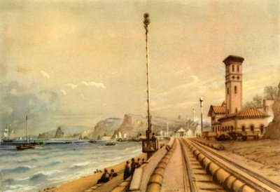 De atmosferische spoorweg bij Dawlish door Unbekannt