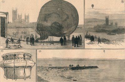 De mislukte ballonvaart over het Kanaal, 1882 door Unbekannt