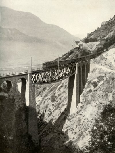 Het Baltschieder Viaduct op de Lotschberg hoofdlijn ..., 1935-36 door Unbekannt