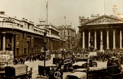 De Bank of England en Royal Exchange, Londen, c1910 door Unbekannt
