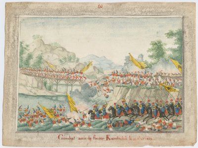 De Slag aan de rivier Kamchik op 15 oktober 1828 door Unbekannt