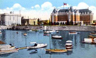 Het Belmont-gebouw, Union Club en Empress Hotel, Victoria, British Columbia, Canada door Unbekannt