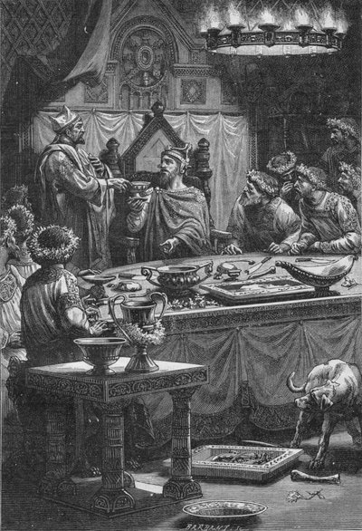 De bisschop van Laon zweert trouw aan Karel, hertog van Lotharingen, 10e eeuw, 1909 door Unbekannt