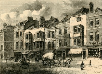 The Borough, High Street, in 1825, ca. 1878 door Unbekannt