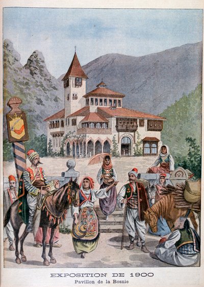 Het Bosnische paviljoen op de Wereldtentoonstelling van 1900, Parijs, 1900 door Unbekannt
