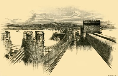De Bruggen, vanaf Conway Castle door Unbekannt