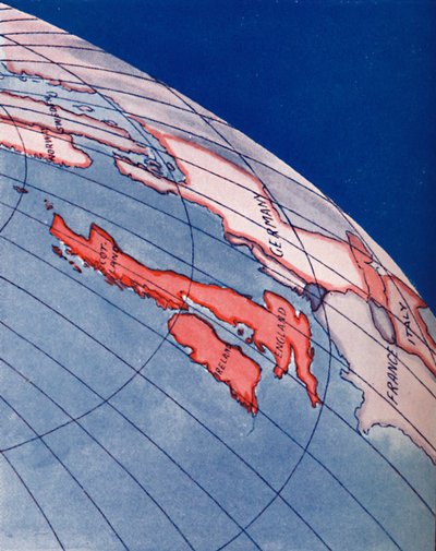 De Britse eilanden en Noord-Europa om 18.00 uur op midzomerdag, 1935 door Unbekannt