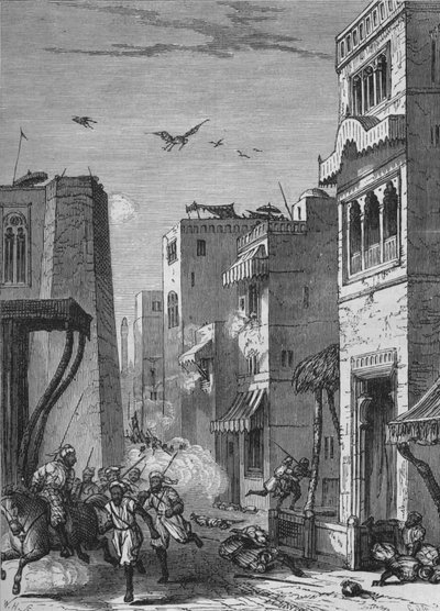 De Britse troepen betreden Moultan, ca. 1880 door Unbekannt