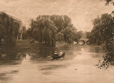 De Cam bij Cambridge met Trinity College, 1902 door Unbekannt