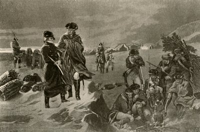 Het kamp bij Valley Forge. Officiersmantels en Nederlandse dekens voor soldaten, ca. 1777, 1937 door Unbekannt