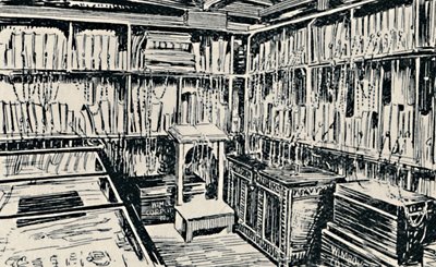 De geketende bibliotheek in Wimborne, 1929 door Unbekannt