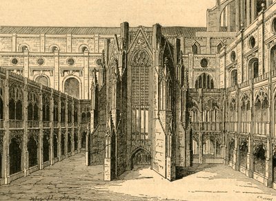Het Kapittelhuis van Oude St. Pauls, naar een uitzicht van Hollar, 1897 door Unbekannt
