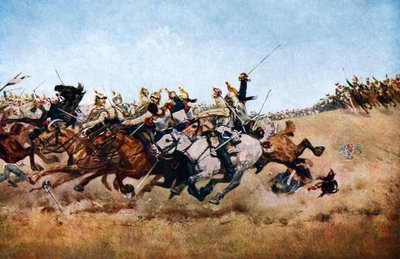 De Aanval van de Cuirassiers bij Rezonville, 1870, ca. 1920 door Unbekannt