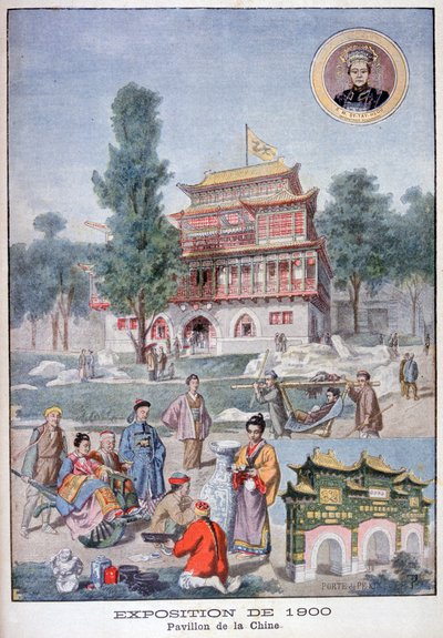 Het Chinese paviljoen op de Wereldtentoonstelling van 1900, Parijs door Unbekannt