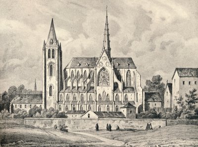 De kerk en een deel van de abdij van St. Victor door Unbekannt