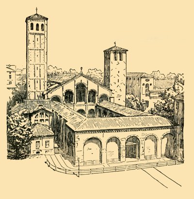 De kerk van St. Ambrosius in Milaan, ca. 1930 door Unbekannt