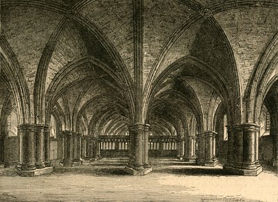 De Kerk van Sint-Faith, De Crypte van Oude Sint-Paulus, naar een tekening van Hollar, 1897 door Unbekannt