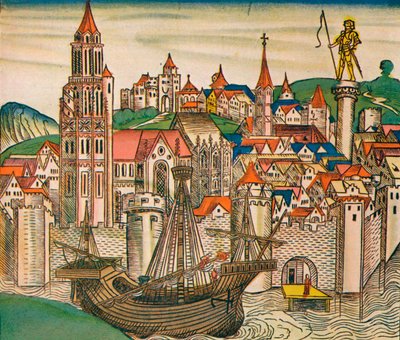 De stad Treviso met een kraak, 1493 door Unbekannt
