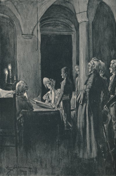 Het burgerlijk huwelijk van Napoleon en Josephine, 9 maart 1796, 1896 door Unbekannt