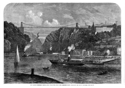 De Clifton hangbrug over de rivier de Avon, 1864 door Unbekannt
