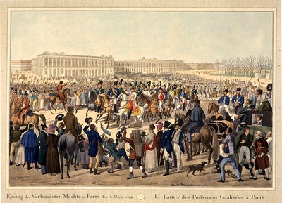 Het Coalitieleger betreedt Parijs op 31 maart 1814, begin 19e eeuw door Unbekannt