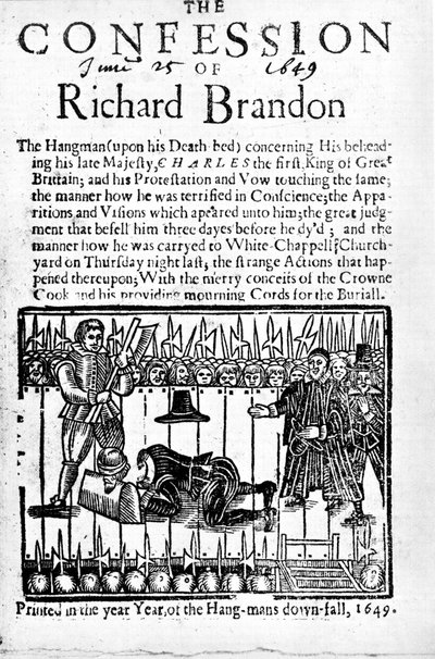 De bekentenis van Richard Brandon, 1649 door Unbekannt
