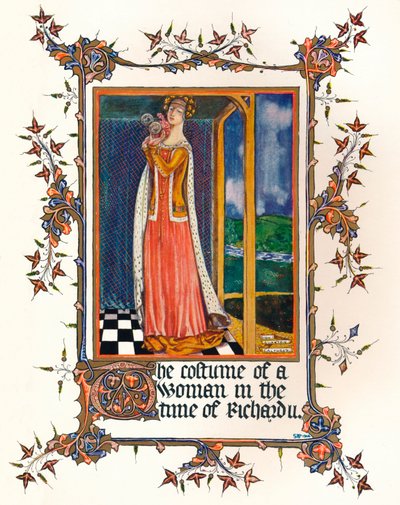 Het kostuum van een vrouw ten tijde van Richard II, 14e eeuw door Unbekannt
