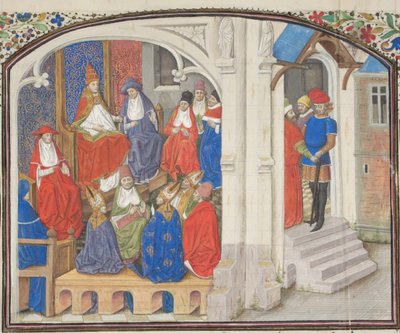 De Raad van Clermont in 1095. Miniatuur uit de Historia door Willem van Tyrus, 1460s door Unbekannt