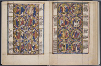 De Schepping. Bible moralisée Codex Vindobonensis 2554, ca. 1250 door Unbekannt
