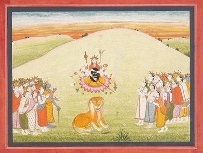 De schepping van Durga: Pagina uit een verspreide Markandeya Purana door Unbekannt