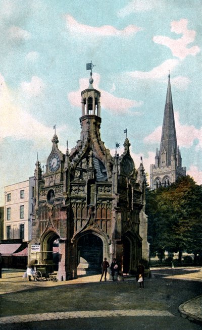 Het kruis en de kathedraal, Chichester, West Sussex, vroege 20e eeuw door Unbekannt