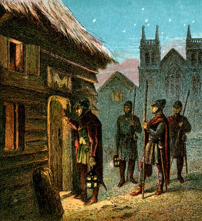 De avondklok, ca. 1850 door Unbekannt