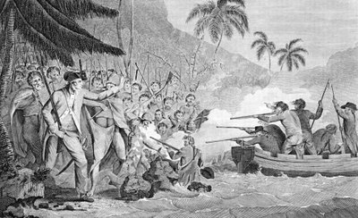 De dood van kapitein James Cook op 14 februari 1779, 1784 door Unbekannt