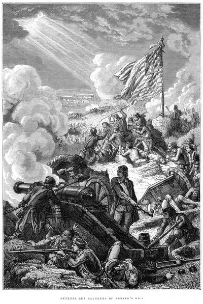 De Verdediging van Bunker Hill, 1775 door Unbekannt