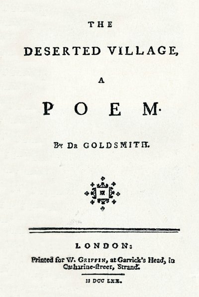 Het Verlaten Dorp, Een Gedicht, c1770 door Unbekannt