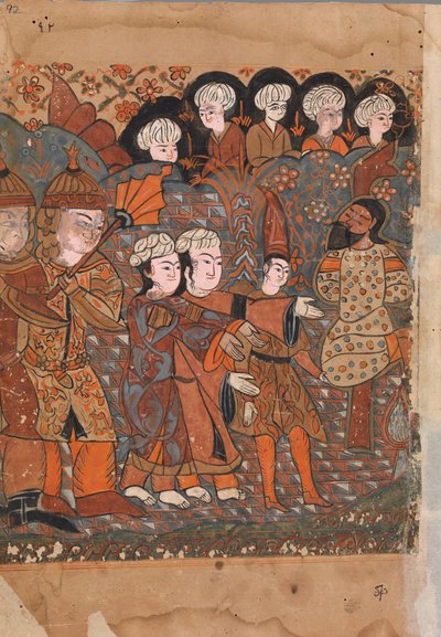 De Oneerlijke Goudsmid wordt Opgehangen, Folio uit een Kalila wa Dimna door Unbekannt