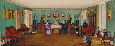 De salon in het huis van Graaf Josef August Ilinsky in Romaniv, 1834 door Unbekannt