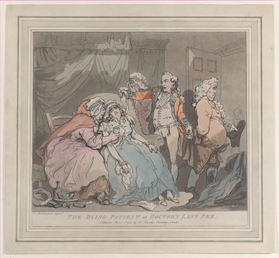 De stervende patiënt, of het laatste honorarium van de dokter, 1 april 1786 door Unbekannt