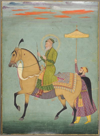 De keizer Alamgir regeerde 1658-1707 te paard, ca. 1690-1710 door Unbekannt