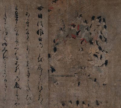 De keizer bij de paardenrace: Episode uit het verhaal van Eiga Eiga Monogatari, ca. 1200 door Unbekannt