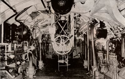 De Machinekamer van een Hollandse Onderzeeër, ca. 1916 door Unbekannt