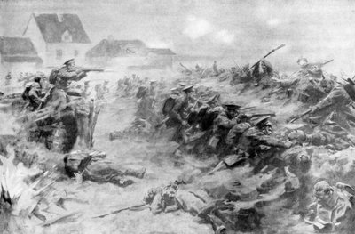 De Engelsen drijven de Duitsers terug aan het front van Ieper, België, 11 november 1914, 1926 door Unbekannt