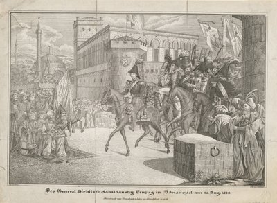 De intocht van Graaf Ivan Ivanovich Diebitsch-Zabalkansky in Adrianopel, 1829 door Unbekannt