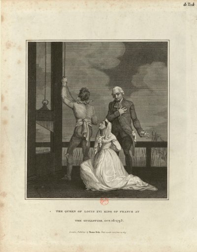 De executie van Marie Antoinette op 16 oktober 1793, 1815 door Unbekannt