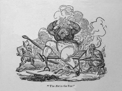 Het vet in het vuur!, ca. 1820 door Unbekannt