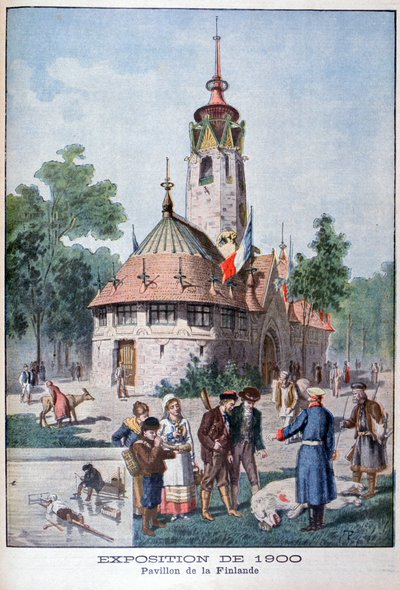 Het Finse paviljoen op de Wereldtentoonstelling van 1900, Parijs, 1900 door Unbekannt