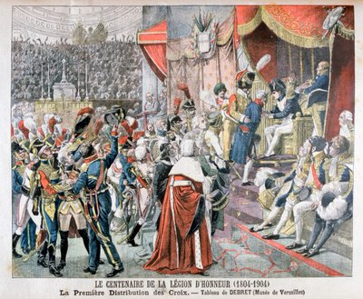 De eerste uitreiking van de kruisen van het Legioen van Eer, 1804 door Unbekannt